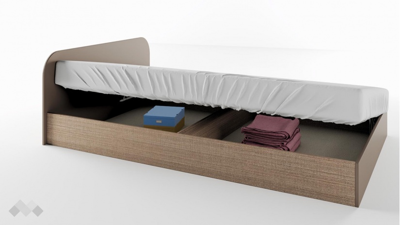 Легло 120/190 Брад с включен матрак Бонел 120/190 мока с лате - изглед 2 - МебелМаг Легло 120/190 Брад с включен матрак Бонел 120/190 мока с лате - изглед 2