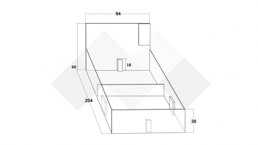 Легло 90/200 Джил с включен матрак Бонел 90/200 дъб канела с бял гланц - изглед 3 - МебелМаг Легло 90/200 Джил с включен матрак Бонел 90/200 дъб канела с бял гланц - изглед 3