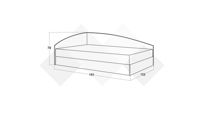 Ъглово легло 120/190 Галати с включен матрак Бонел 120/190 дъб вотан светъл с антрацит - изглед 3 - МебелМаг Ъглово легло 120/190 Галати с включен матрак Бонел 120/190 дъб вотан светъл с антрацит - изглед 3