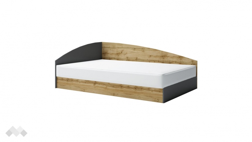 Ъглово легло 120/190 Галати с включен матрак Бонел 120/190 дъб вотан светъл с антрацит - изглед 1 - МебелМаг Ъглово легло 120/190 Галати с включен матрак Бонел 120/190 дъб вотан светъл с антрацит - изглед 1