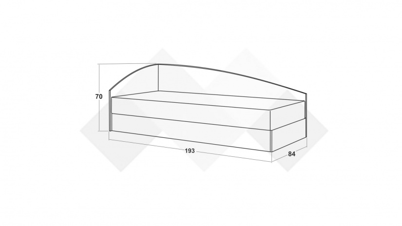 Ъглово легло 82/190 Галати с включен матрак Бонел 82/190 дъб вотан светъл с антрацит - изглед 3 - МебелМаг Ъглово легло 82/190 Галати с включен матрак Бонел 82/190 дъб вотан светъл с антрацит - изглед 3