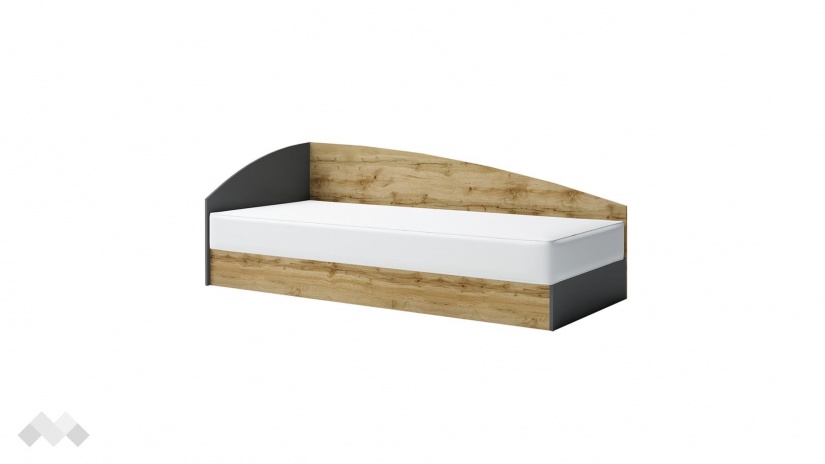 Ъглово легло 82/190 Галати с включен матрак Бонел 82/190 дъб вотан светъл с антрацит - изглед 1 - МебелМаг Ъглово легло 82/190 Галати с включен матрак Бонел 82/190 дъб вотан светъл с антрацит - изглед 1
