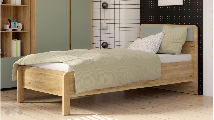 Детски спален комплект Холис Х2 дъб маувела с олив - изглед 3 - МебелМаг Детски спален комплект Холис Х2 дъб маувела с олив - изглед 3