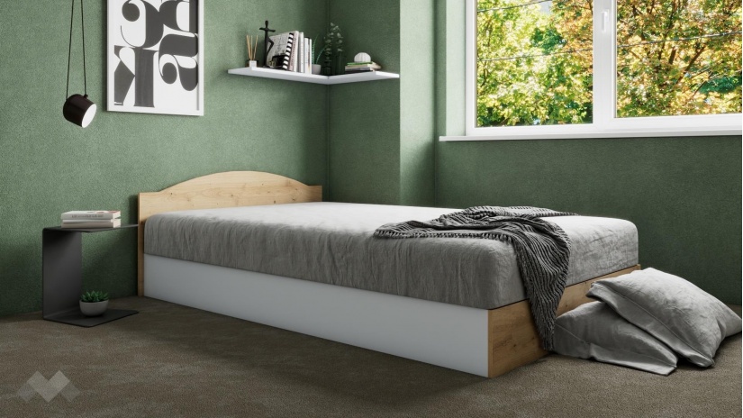 Легло 120/190 Леонард с включен матрак Бонел 120/190 артизан с бяло - изглед 4