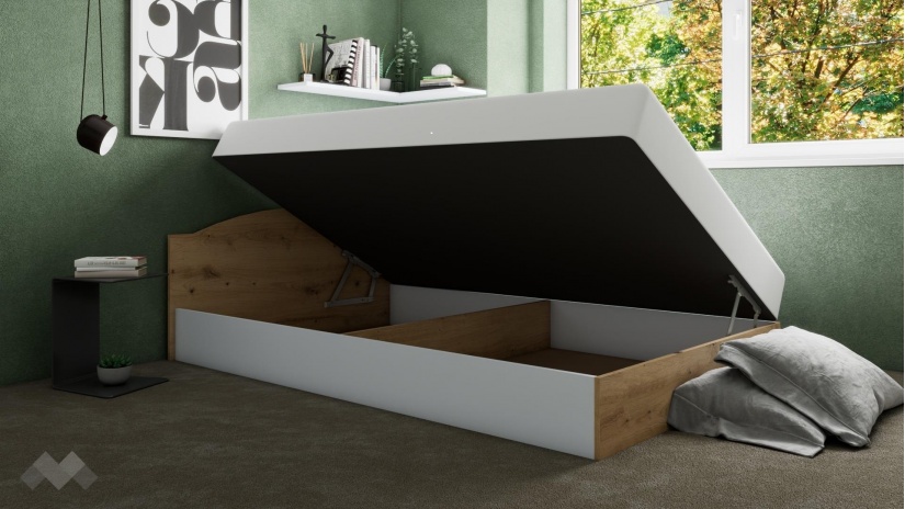 Легло 120/190 Леонард с включен матрак Бонел 120/190 артизан с бяло - изглед 3