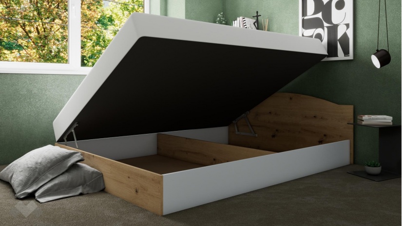 Легло 144/190 Леонард с включен матрак Бонел 144/190 артизан с бяло - изглед 2