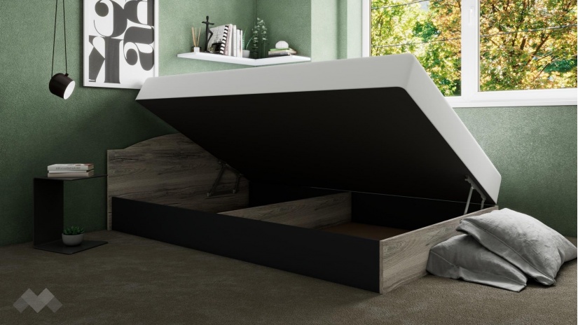 Легло 120/190 Спирит с включен матрак Бонел 120/190 малта с антрацит - изглед 3 - МебелМаг Легло 120/190 Спирит с включен матрак Бонел 120/190 малта с антрацит - изглед 3