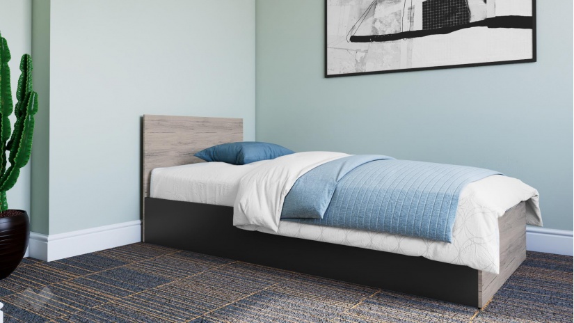 Легло 90/200 Спирит с включен матрак Бонел 90/200 малта с антрацит - изглед 1 - МебелМаг Легло 90/200 Спирит с включен матрак Бонел 90/200 малта с антрацит - изглед 1