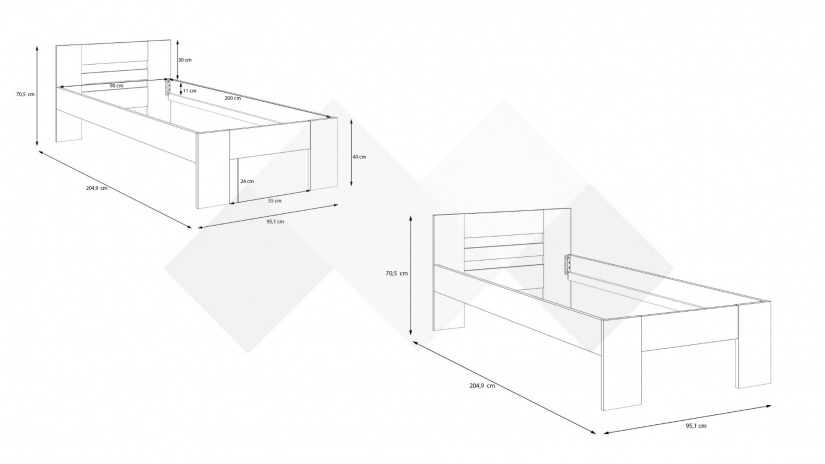 Легло 90/200 Виндук с включен матрак Бонел 90/200 бял - изглед 5 - МебелМаг Легло 90/200 Виндук с включен матрак Бонел 90/200 бял - изглед 5