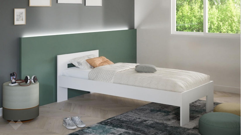 Легло 90/200 Виндук с включен матрак Бонел 90/200 бял - изглед 1 - МебелМаг Легло 90/200 Виндук с включен матрак Бонел 90/200 бял - изглед 1