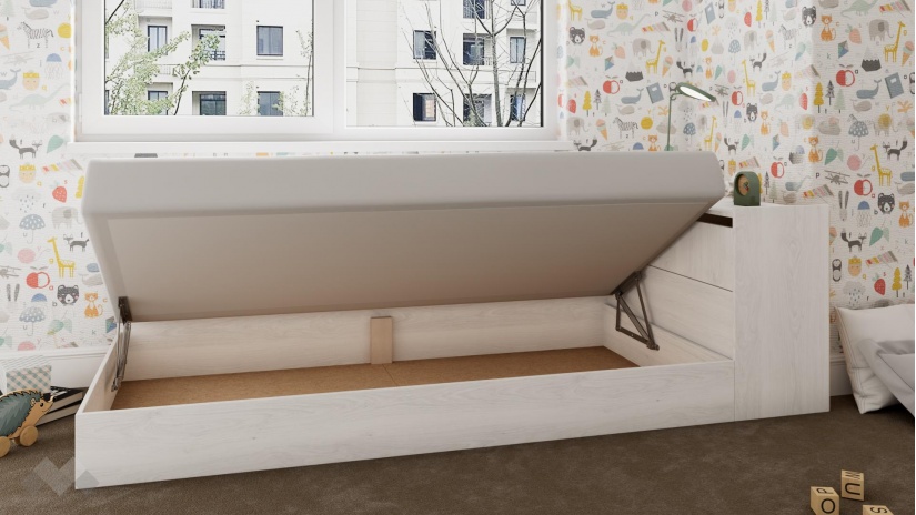 Мини приста с ракла 82/190 Арго с включен матрак Бонел 82/190 бял фладер - изглед 2