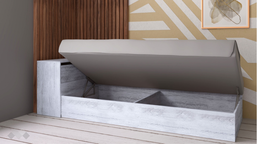 Мини приста с ракла 82/190 №1 с включен матрак Бонел 82/190 дъб антик - изглед 2 - МебелМаг Мини приста с ракла 82/190 №1 с включен матрак Бонел 82/190 дъб антик - изглед 2