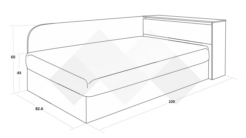 Мини приста с ракла 82/190 №1 с включен матрак Бонел 82/190 дъб антик - изглед 3 - МебелМаг Мини приста с ракла 82/190 №1 с включен матрак Бонел 82/190 дъб антик - изглед 3