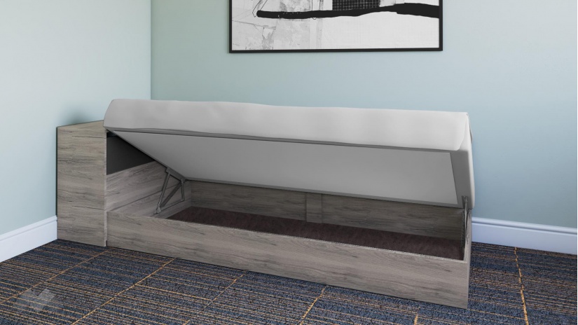 Мини приста с ракла 82/190 Спирит с включен матрак Бонел 82/190 малта с антрацит - изглед 2 - МебелМаг Мини приста с ракла 82/190 Спирит с включен матрак Бонел 82/190 малта с антрацит - изглед 2