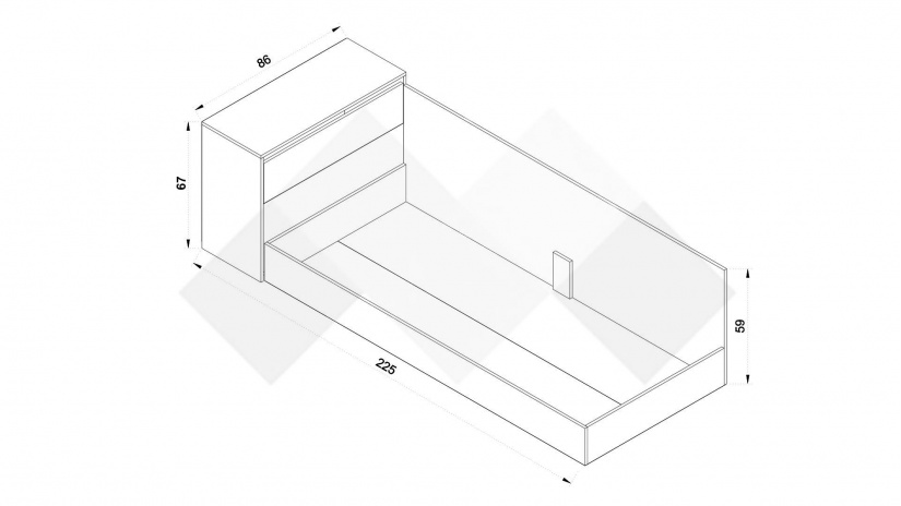 Мини приста с ракла 82/190 Спирит с включен матрак Бонел 82/190 малта с антрацит - изглед 3 - МебелМаг Мини приста с ракла 82/190 Спирит с включен матрак Бонел 82/190 малта с антрацит - изглед 3