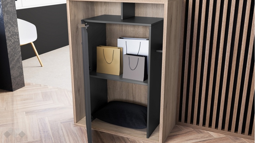 Нисък шкаф Фамо сонома арвен с графит и карбон мат - изглед 3