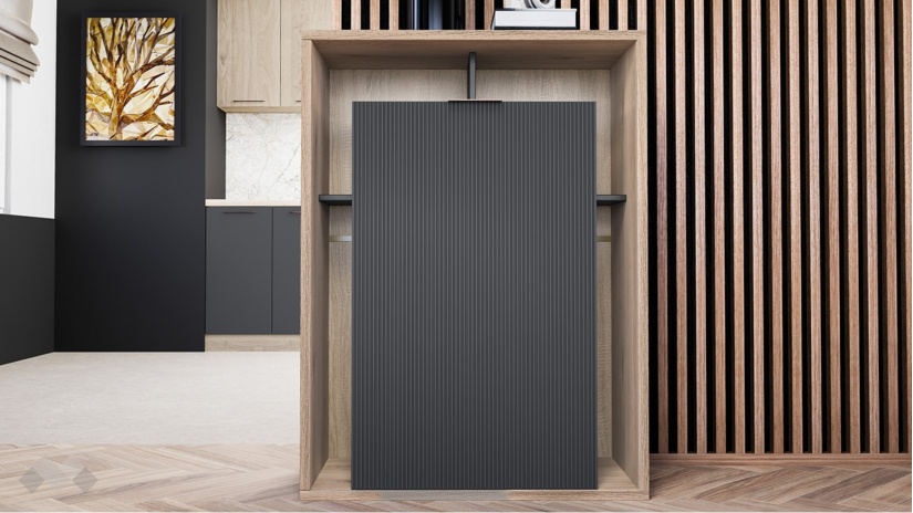 Нисък шкаф Фамо сонома арвен с графит и карбон мат - изглед 1