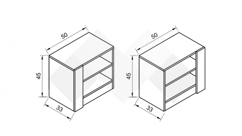 Нощни шкафчета Париж светла сонома с бяло гладко - изглед 2