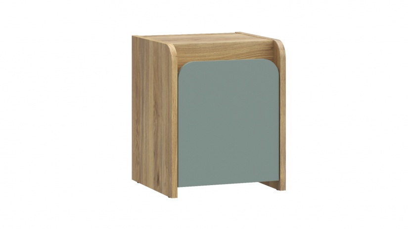 Нощен шкаф Холис дъб маувела с олив - изглед 3