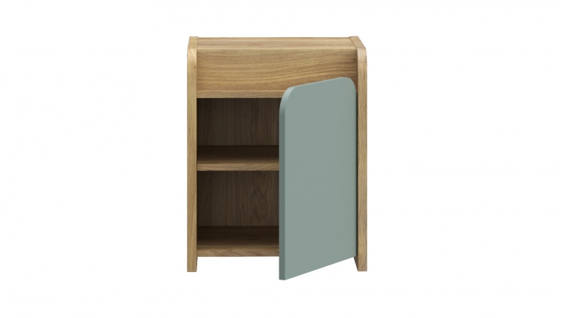 Нощен шкаф Холис дъб маувела с олив - изглед 5