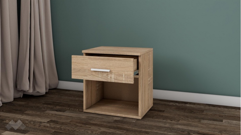 Нощен шкаф Арго дъб сонома - изглед 2 - МебелМаг Нощен шкаф Арго дъб сонома - изглед 2