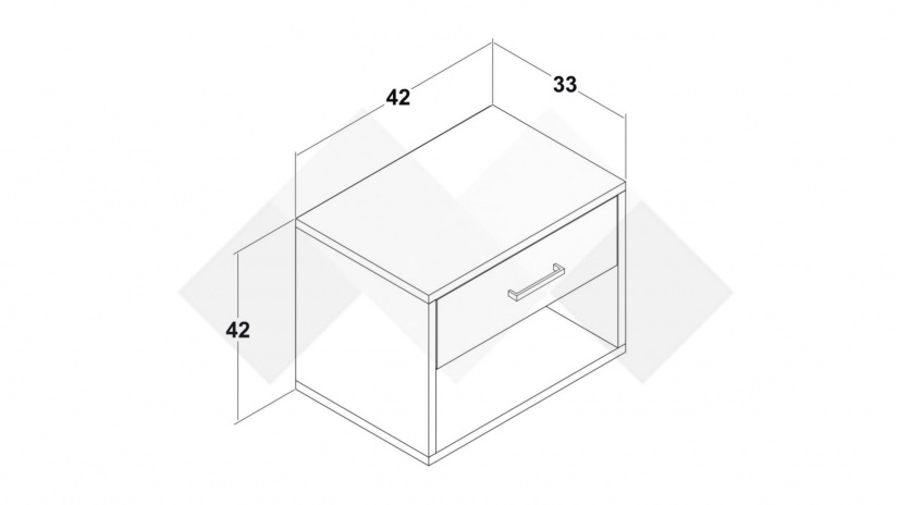 Нощен шкаф Арго дъб сонома - изглед 3 - МебелМаг Нощен шкаф Арго дъб сонома - изглед 3