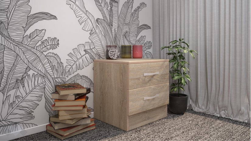 Нощен шкаф Диди тъмна сонома - изглед 1