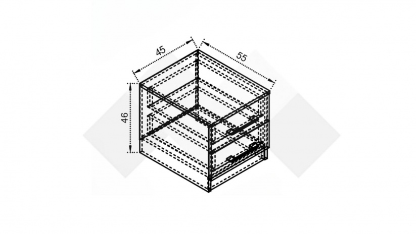 Нощен шкаф Комо орех селект тъмен с кашмир - изглед 2 - МебелМаг Нощен шкаф Комо орех селект тъмен с кашмир - изглед 2