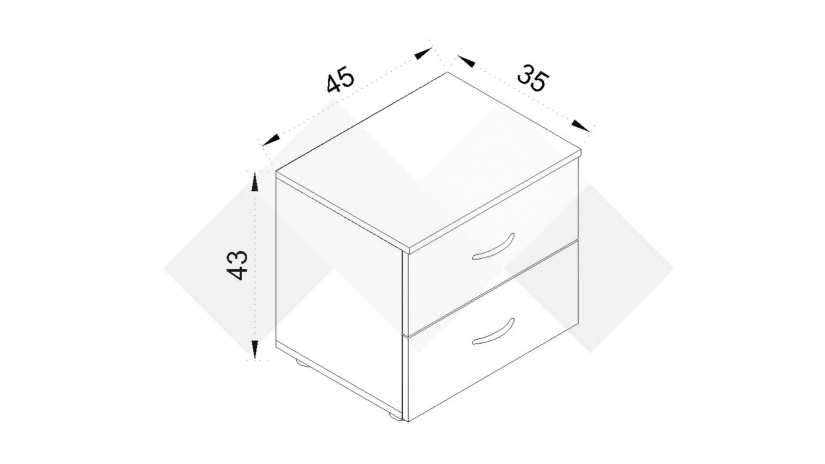 Нощен шкаф Оптима дъб вотан с черно - изглед 2