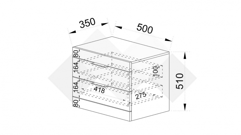 Нощен шкаф Пит тъмна сонома - изглед 3