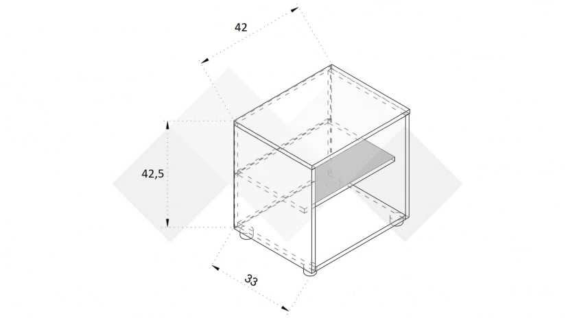 Нощен шкаф Селтик келтски дъб със светло сиво - изглед 2