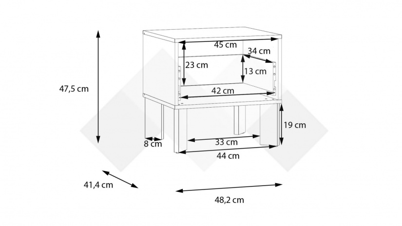 Нощно шкафче Тахо пясък - изглед 7 - МебелМаг Нощно шкафче Тахо пясък - изглед 7
