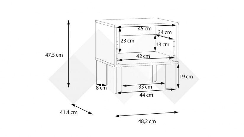 Нощно шкафче Тахо теракота - изглед 7