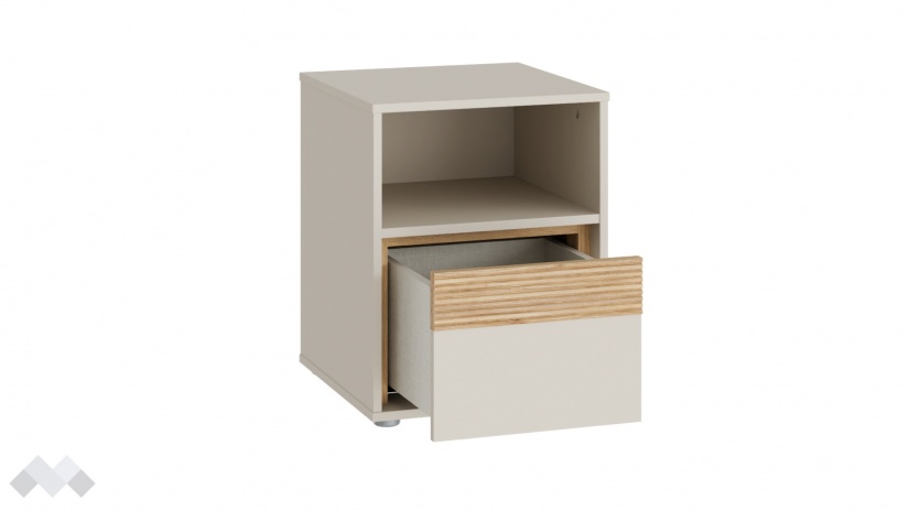 Нощно шкафче Векслин пясък с дъб маувела - изглед 5 - МебелМаг Нощно шкафче Векслин пясък с дъб маувела - изглед 5