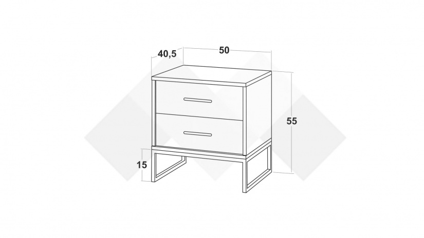 Нощно шкафче Велора кашмир - изглед 2