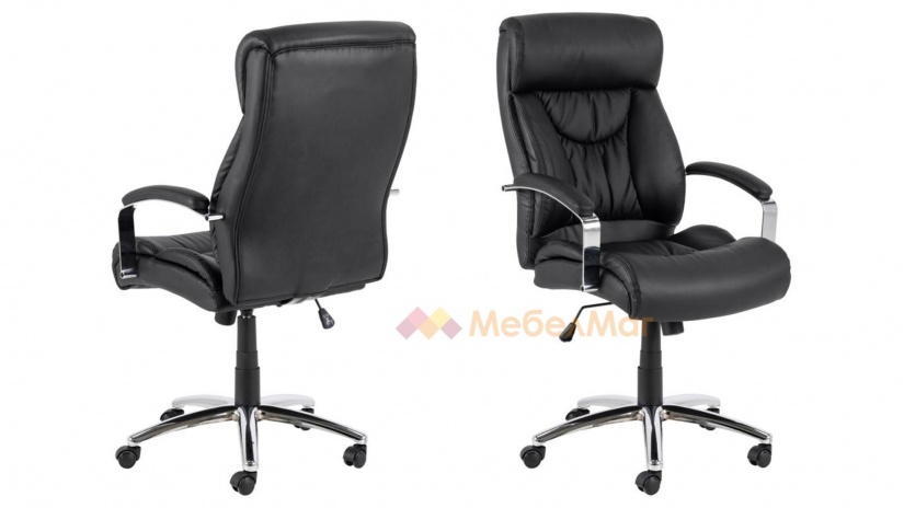 Офис стол Бенсън черен - изглед 2 - МебелМаг Офис стол Бенсън черен - изглед 2