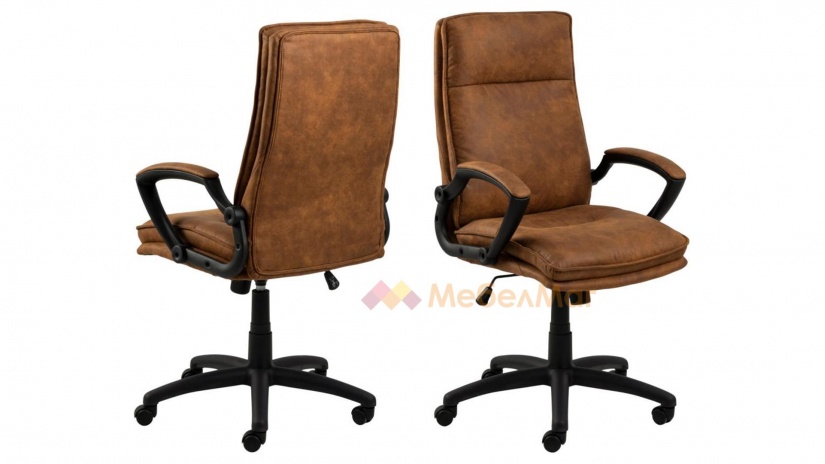 Офис стол Брад кафяв - изглед 2 - МебелМаг Офис стол Брад кафяв - изглед 2