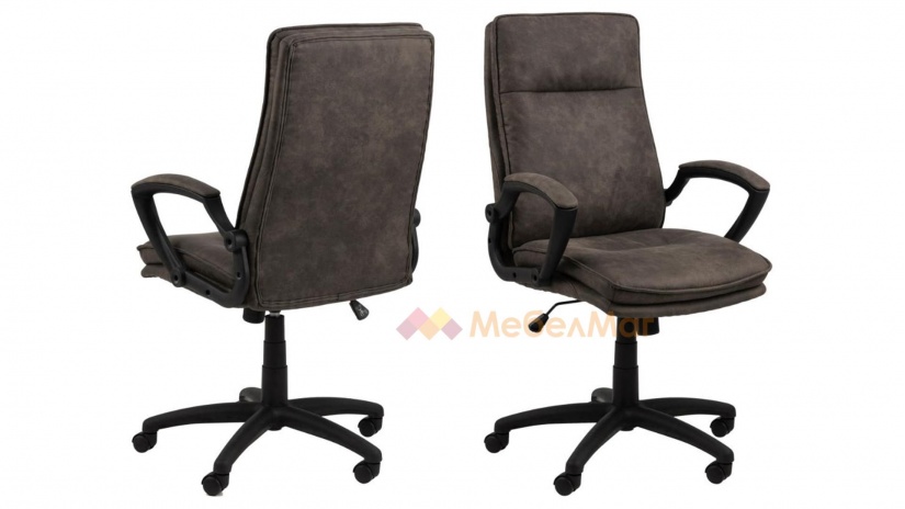 Офис стол Брад сив - изглед 2 - МебелМаг Офис стол Брад сив - изглед 2