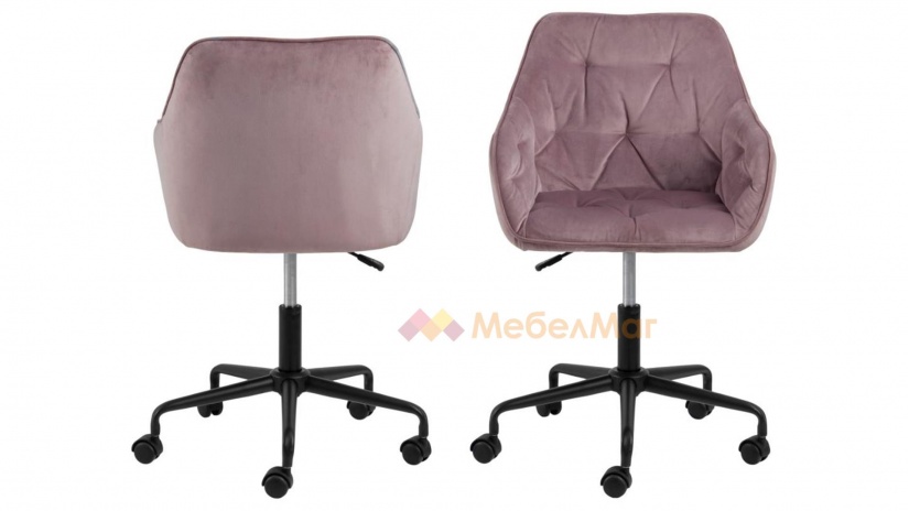 Офис стол Брук розов - изглед 3 - МебелМаг Офис стол Брук розов - изглед 3