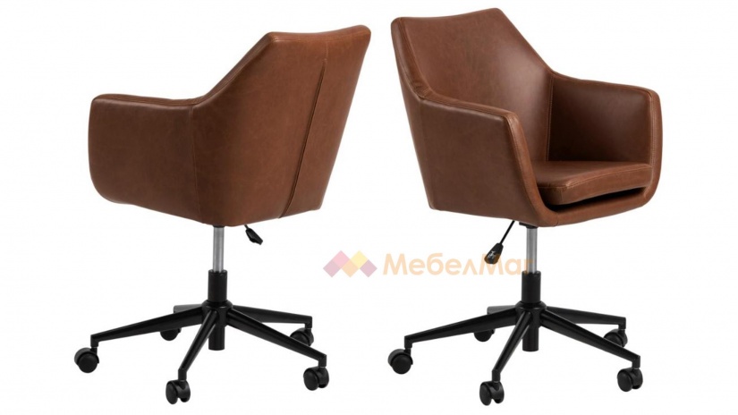 Офис стол Нора кафяв - изглед 2 - МебелМаг Офис стол Нора кафяв - изглед 2