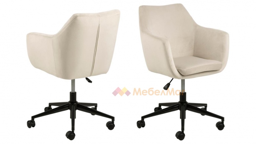 Офис стол Нора крем - изглед 2 - МебелМаг Офис стол Нора крем - изглед 2