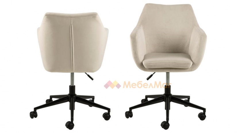 Офис стол Нора крем - изглед 3 - МебелМаг Офис стол Нора крем - изглед 3