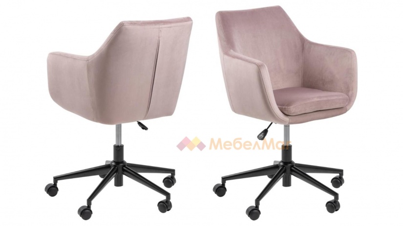 Офис стол Нора розов - изглед 2 - МебелМаг Офис стол Нора розов - изглед 2