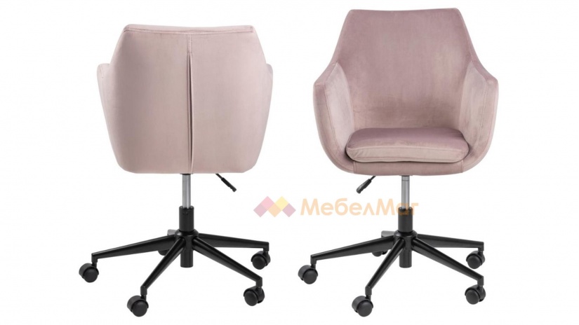 Офис стол Нора розов - изглед 3 - МебелМаг Офис стол Нора розов - изглед 3