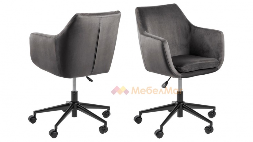 Офис стол Нора сив - изглед 2 - МебелМаг Офис стол Нора сив - изглед 2