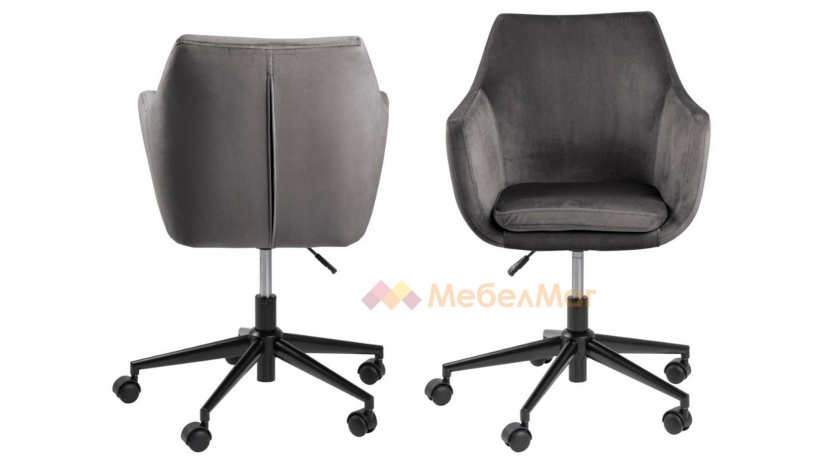 Офис стол Нора сив - изглед 3 - МебелМаг Офис стол Нора сив - изглед 3