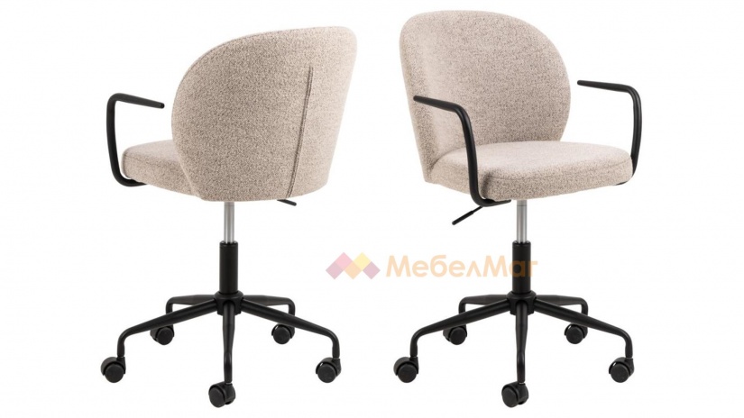 Офис стол Патриция бежов - изглед 2 - МебелМаг Офис стол Патриция бежов - изглед 2