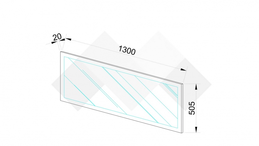 Огледало Поситано дъб дилън тъмен - изглед 3 - МебелМаг Огледало Поситано дъб дилън тъмен - изглед 3