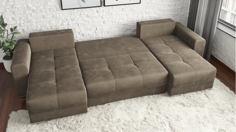 Ъглов диван Джена универсален ъгъл кафяв - изглед 4 - МебелМаг Ъглов диван Джена универсален ъгъл кафяв - изглед 4