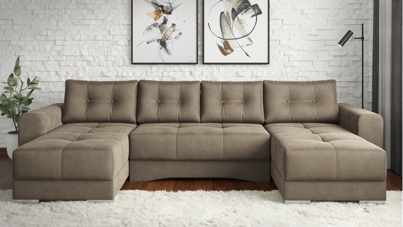 Ъглов диван Джена универсален ъгъл кафяв - изглед 2 - МебелМаг Ъглов диван Джена универсален ъгъл кафяв - изглед 2